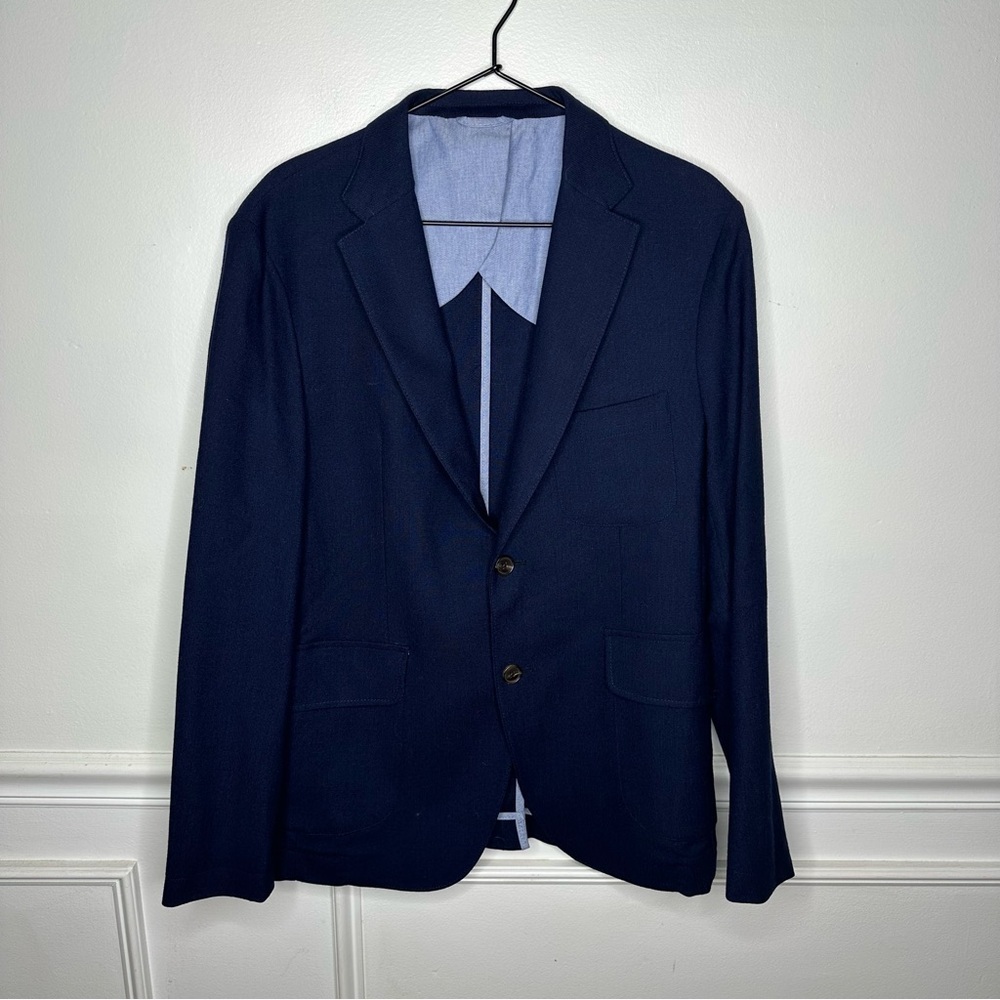 Taylor Stitch Telegraph 100% Wool Lightweight Everyday Blazer in Navy Blue 40R - Picture 1 of 9